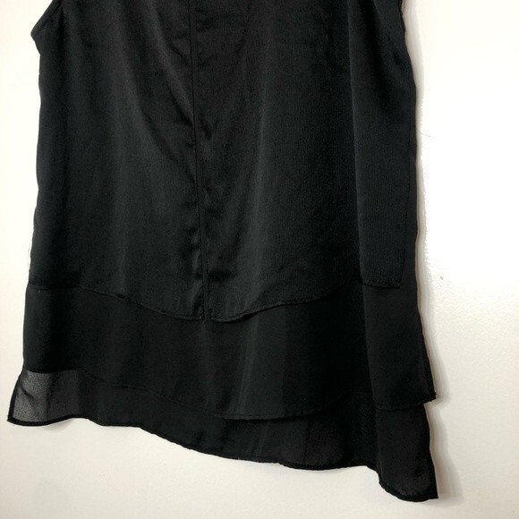 Metaphor Tank Mixed Media Black Layered Sleeveless Top - Picture 7 of 9